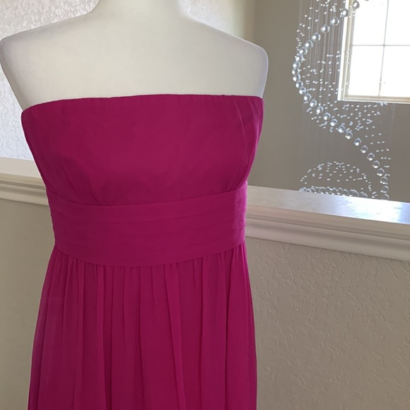 J Crew 100% silk chiffon strapless dress size 12P - Picture 2 of 7